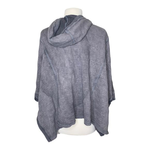 Carbon 2 Cobalt Short Sleeve Hooded Sweatshirt Dolman Sleeves S/M Boho - Picture 2 of 6